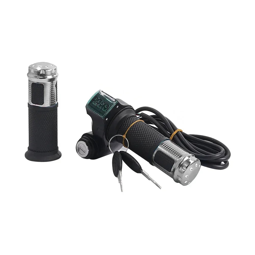 12V-90V Indicator Key Switch for Electric Bike Scooter Electric Throttle Twist Throttle Accelerator with Led Digital Display