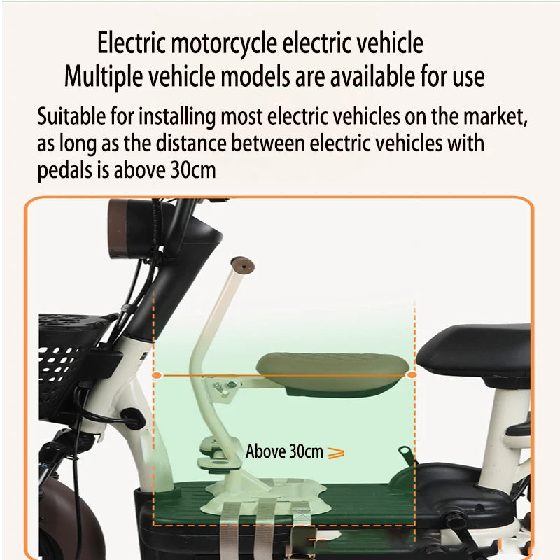 Electric Car Child Seat Foldable Electric Scooter Pedal Motorcycle Front Child Safety Seat Front Seat