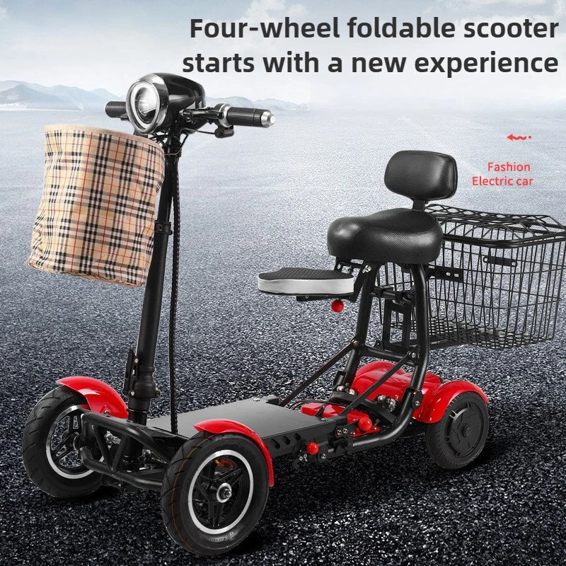 Mini Small Senior Scooter Adult 4Wheel Folding Elderly Mobility Scooter 36V Removable Lithium Battery Disabled Electric Scooter