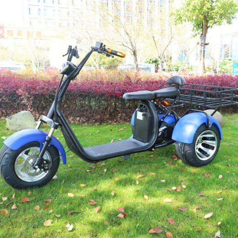 2000W Motor Electric Tricycle Snow Wide Tire Adult Commuting Leisure Mobility Scooter Comfortable Seat Basket Electric Scooter
