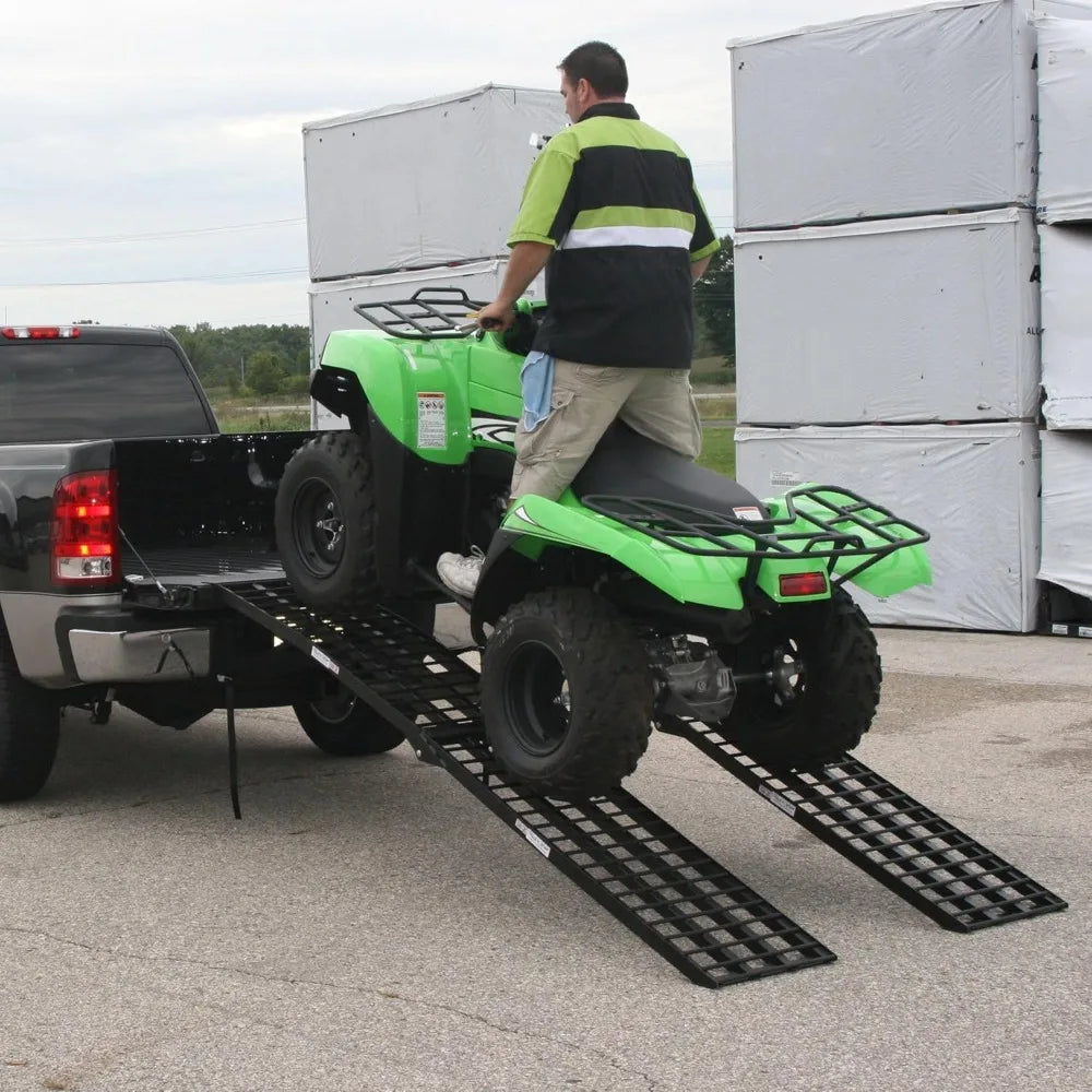 Black Widow 7' 10" ATV Loading Ramps, Extra-Wide Heavy-Duty 3,000 lb Capacity, Aluminum Arched Dual-Folding