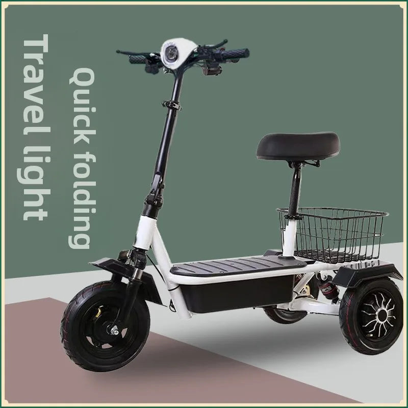 Mini Adult Portable with Basket Electric Scooter Elderly Commuting Electric Tricycle Household Disabled Leisure Electric Bike