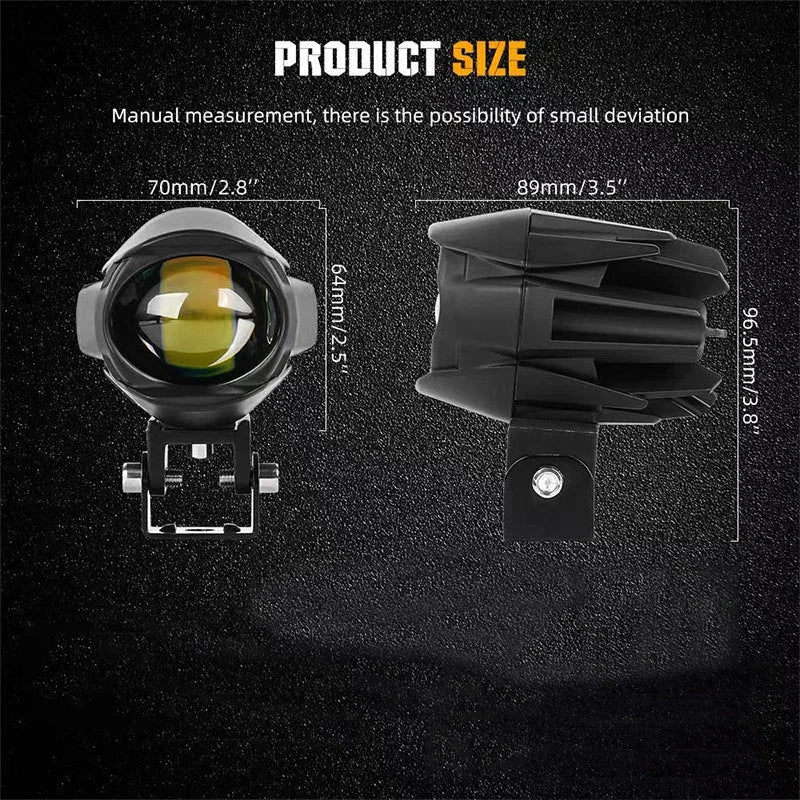Motorcycle Headlamp 12V Car Headlight Fog Light Spotlight Driving Lights for Electric Offroad Additional LED Lamp Dirt Pit Bike