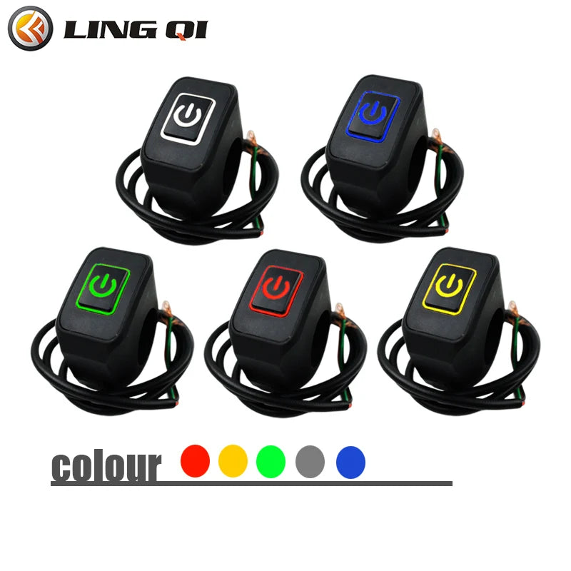 LINGQI Universal Waterproof IP65 Headlight Switch Fit For Motorcycle Dirt Pit Bike Off Road ATV Go Kart
