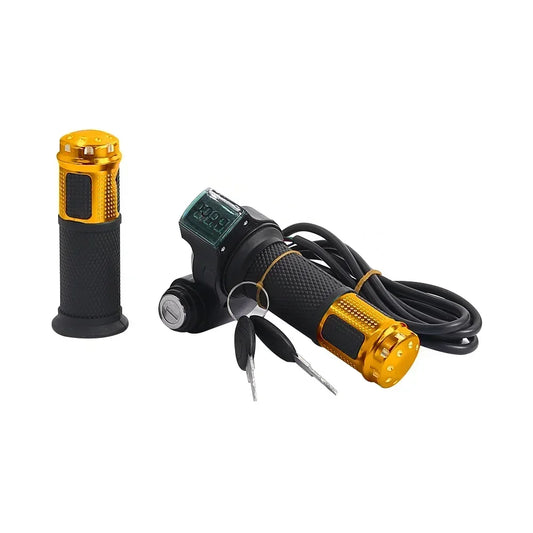 12V-90V Indicator Key Switch for Electric Bike Scooter Electric Throttle Twist Throttle Accelerator with Led Digital Display