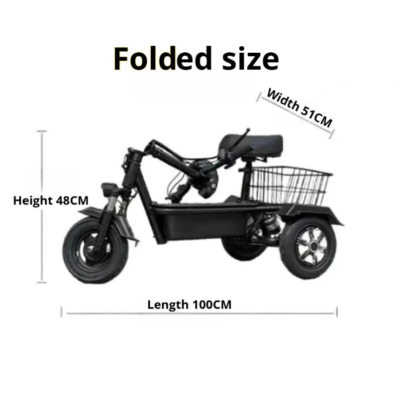 Mini Adult Portable with Basket Electric Scooter Elderly Commuting Electric Tricycle Household Disabled Leisure Electric Bike