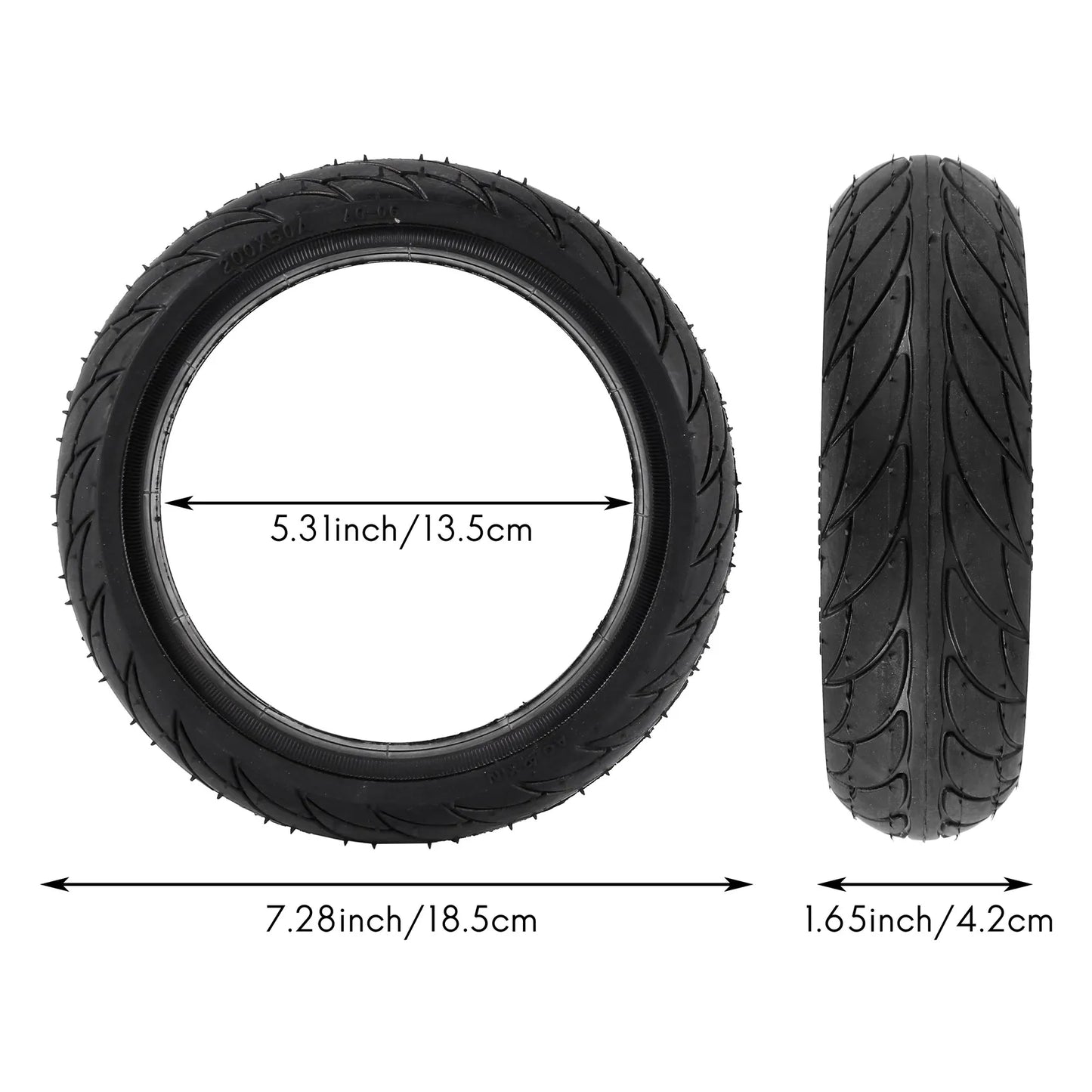 8 Inch Front Scooter Solid Tire Tyre Wheel For Xiaomi Ninebot Es1 Es2 Electric Scooter Kickscooter Skateboard 8 Inch Non-Pneumat