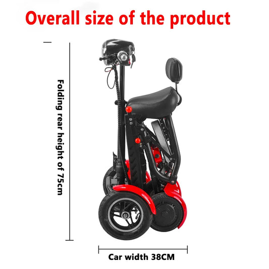 Mini Small Senior Scooter Adult 4Wheel Folding Elderly  Mobility Scooter 36V Removable Lithium Battery Disabled Electric Scooter