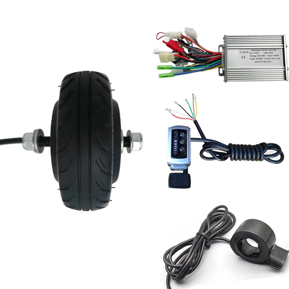 Electric Kick Scooter Conversion Motor Kit 24V 36V 250W 5Inch Rear Hub Motor Controller Throttle Set Bldc Gearless Hub Motor Kit