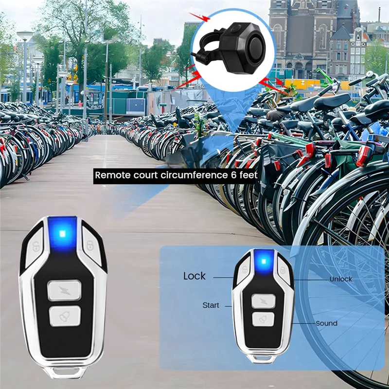Wireless Bike Burglar Alarm USB Electric Motorcycles Scooter High And Low Temperature Resistance