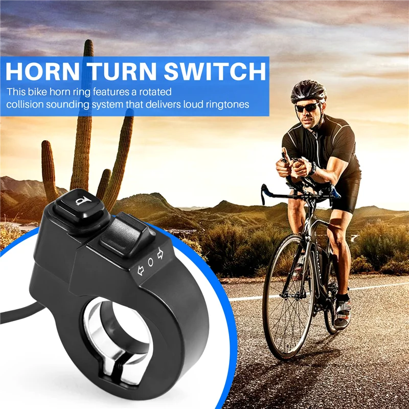 BAAY E-Bike 2 In 1 Horn Turn Signal Switch Button Electric Bicycle Parts Accessories Motorcycle E-Bike Electric Scooter