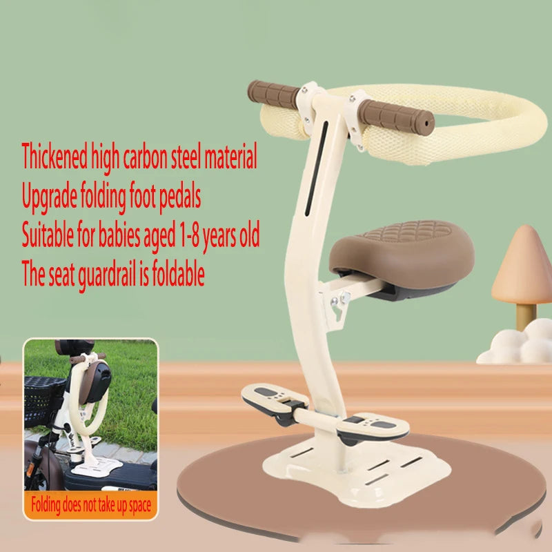 Electric Car Child Seat Foldable Electric Scooter Pedal Motorcycle Front Child Safety Seat Front Seat