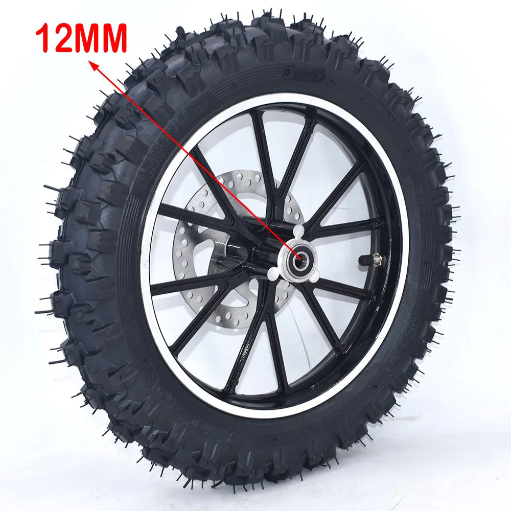 2.50-10" Front Or Rear Wheel 10 inch Tire Aluminum Rims With Brake and Sprocket For Chinese Gas Electric Mini Dirt Pit Bike