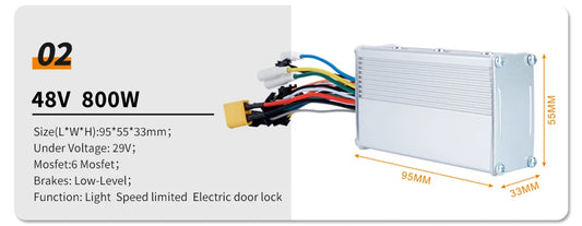 Electric Scooter Controller 36V/48V/52V/60V 500W-2000W Universial Brushless Controller Electric Bicycle Scooter JP Controller