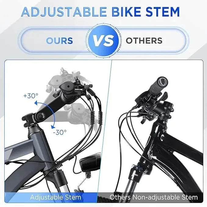 Electric Bike for Adults, 26'' 750W Peak Ebike, Up to 50 Miles 21.7MPH Electric Mountain Bike with 48V 374.4WH Removable Battery