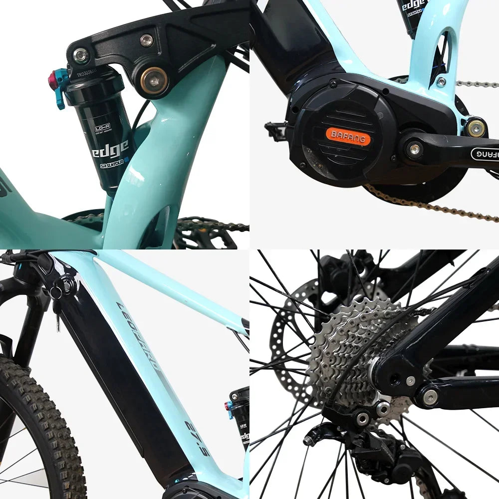 OEM ODM EU US 1000w Bafang Mid Motor Dirte Bike Full Suspension 2 Wheel Electric Moutain Bike E Mtb for Adults