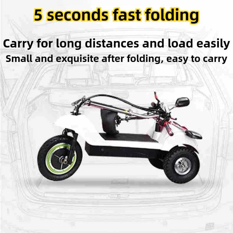 NEW Fold Elderly Electric Tricycle Adult Commuting Leisure Mobility Scooter Household Electric Scooter Mini Small Electric Bike