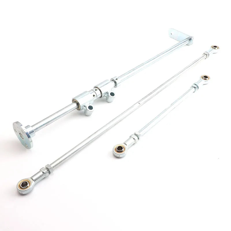 Front Steering Wheel Gear Rack Shaft Tie Rod Strut Kit 6 inch Knuckle Spindle Hub For 168cc Quad Go Kart ATV UTV Cart Parts