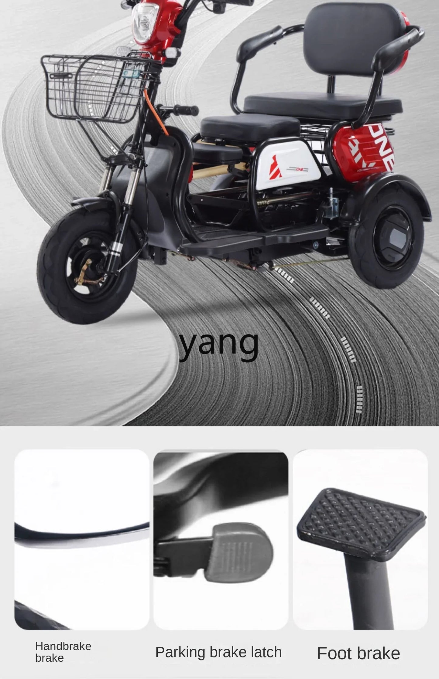 L'm'm electric tricycle household small ladies pick-up scooter parent-child three-person battery car with shed