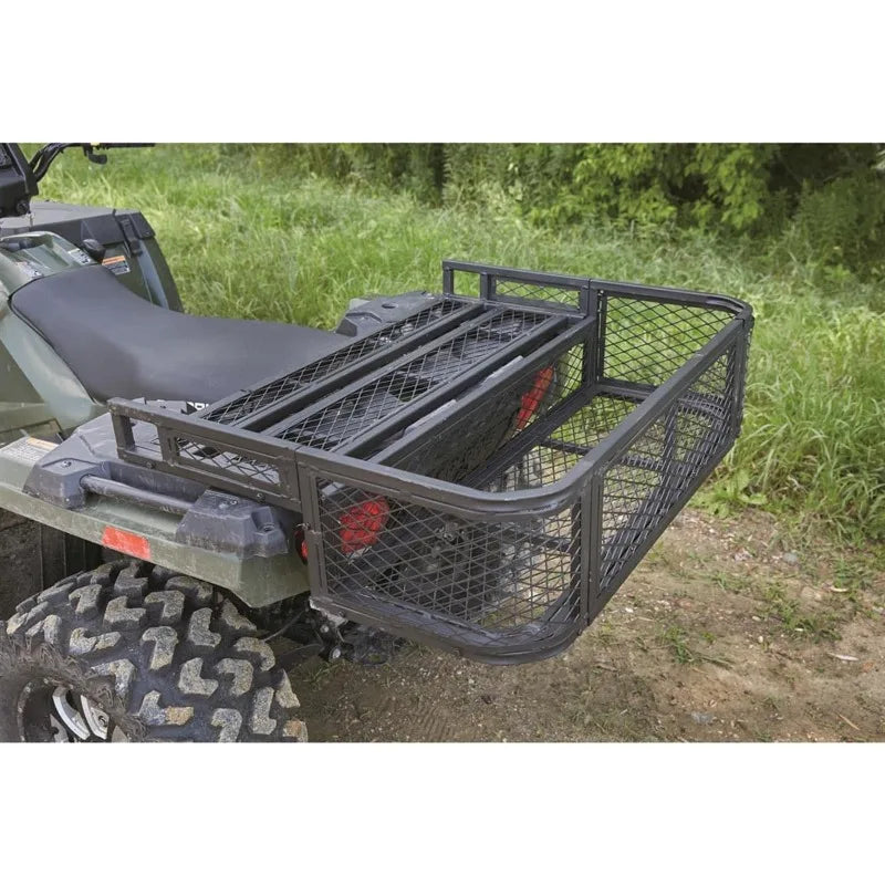 Guide Gear ATV Rear Drop Basket Cargo Luggage Carrier Hauling Rack, Heavy-Duty Steel, 29.5" x 39" x 10"h