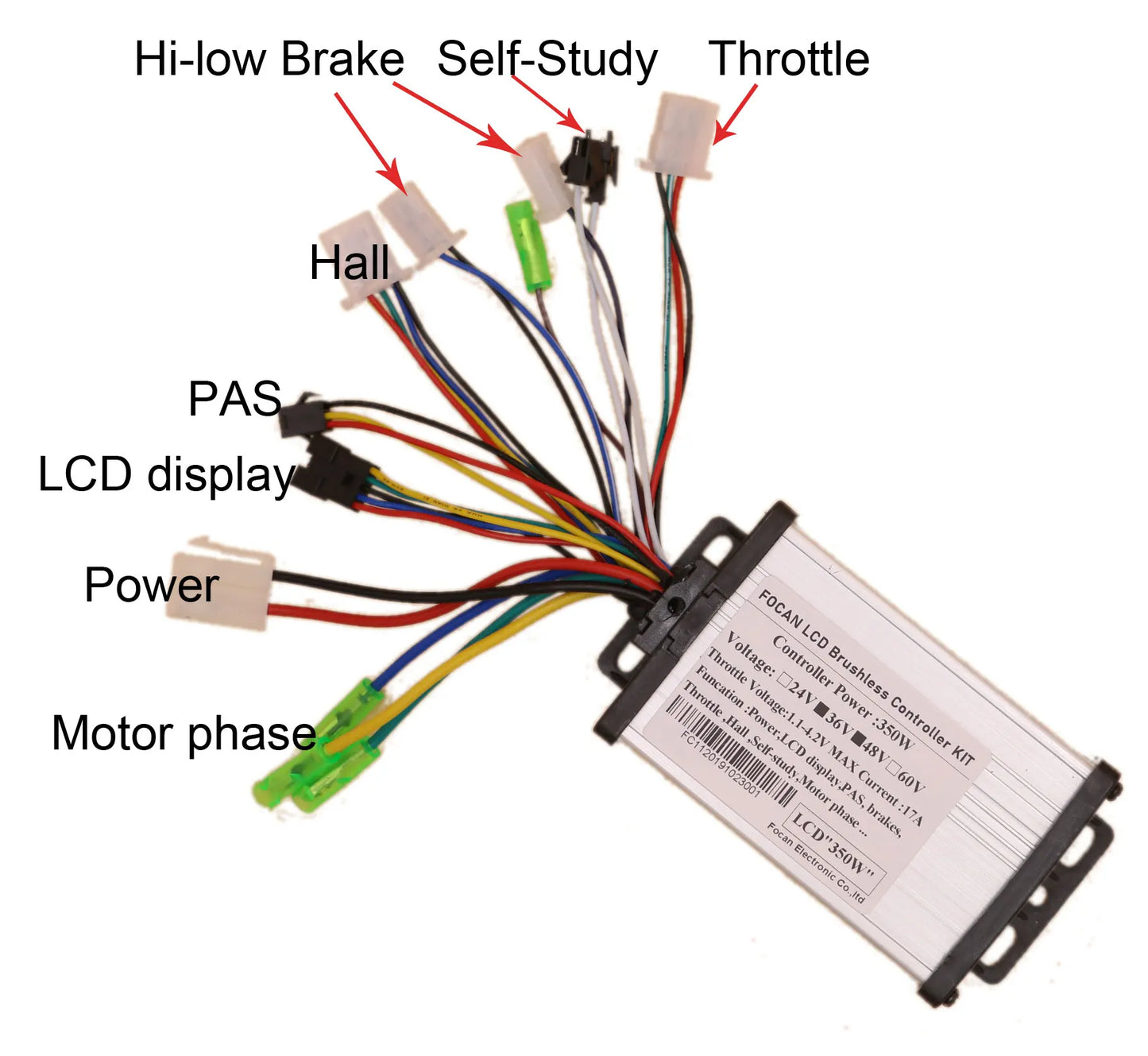 350W 36V 48V BLDC Scooter DC Motor E-bike electric Bicycle Brushless Controller S861 LCD Display