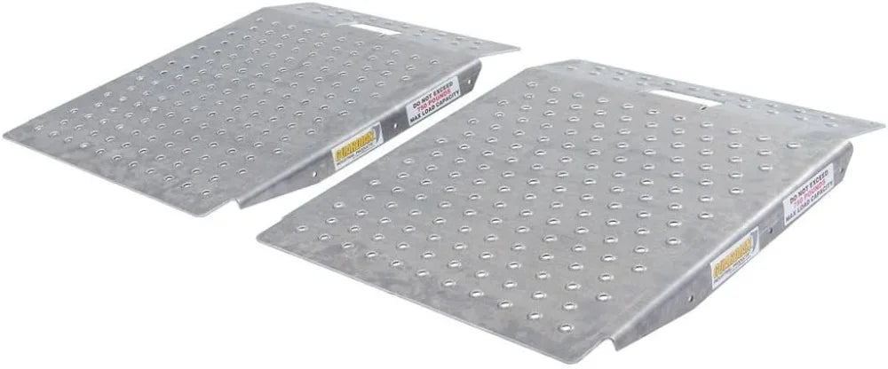 Aluminum Shed Storage Ramps - Lawnmower ATV Golf Cart Landscaping, 1,500 lb. Capacity with Punch Plate Traction 29"x24"-2 Pack