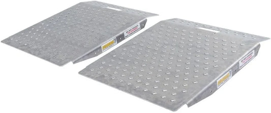 Aluminum Shed Storage Ramps - Lawnmower ATV Golf Cart Landscaping, 1,500 lb. Capacity with Punch Plate Traction 29"x24"-2 Pack