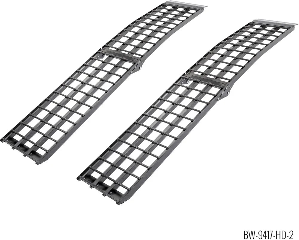 Black Widow 7' 10" ATV Loading Ramps, Extra-Wide Heavy-Duty 3,000 lb Capacity, Aluminum Arched Dual-Folding