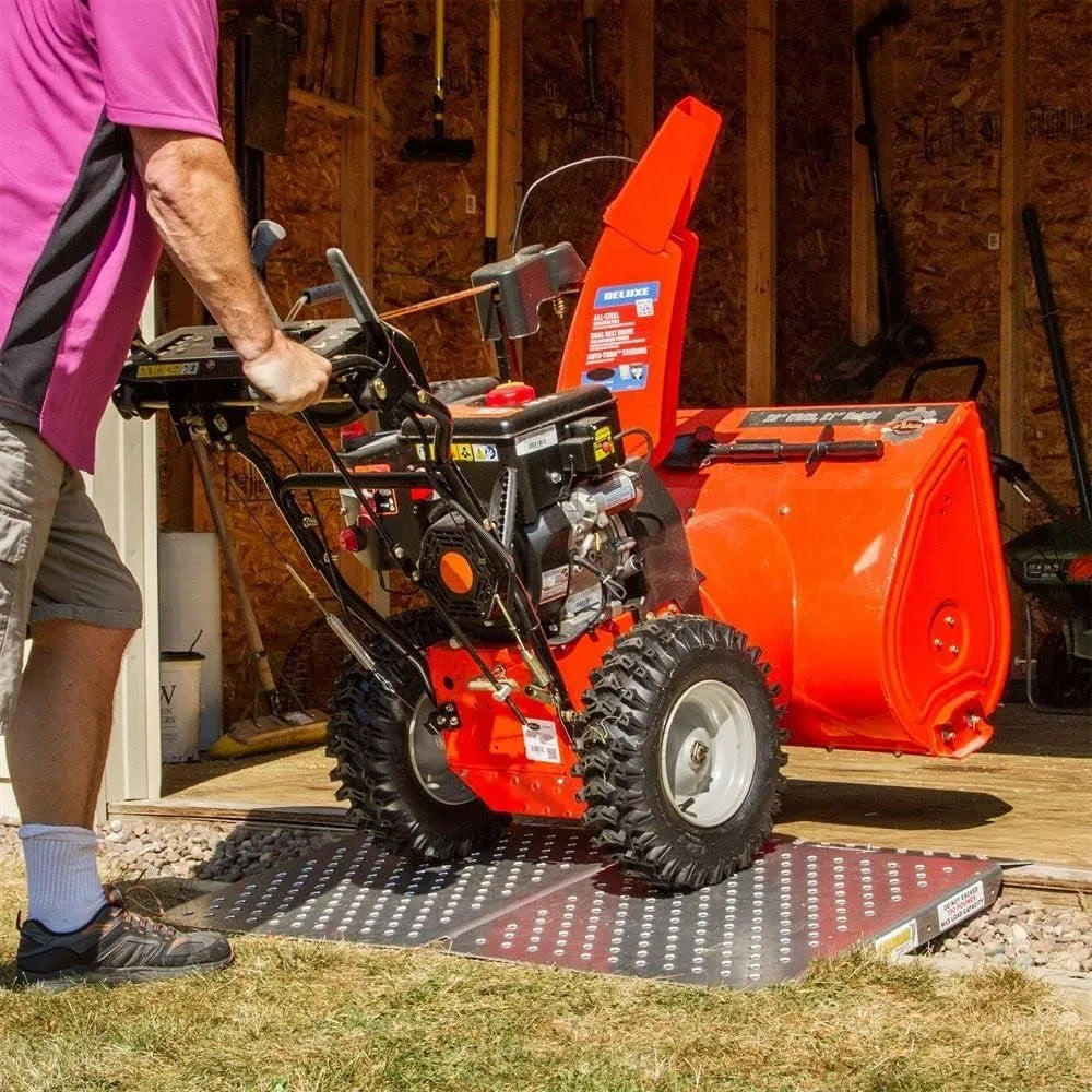 Aluminum Shed Storage Ramps - Lawnmower ATV Golf Cart Landscaping, 1,500 lb. Capacity with Punch Plate Traction 29"x24"-2 Pack