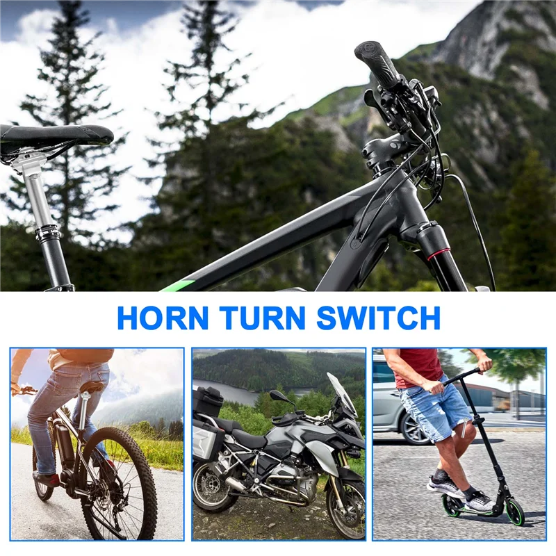 BAAY E-Bike 2 In 1 Horn Turn Signal Switch Button Electric Bicycle Parts Accessories Motorcycle E-Bike Electric Scooter