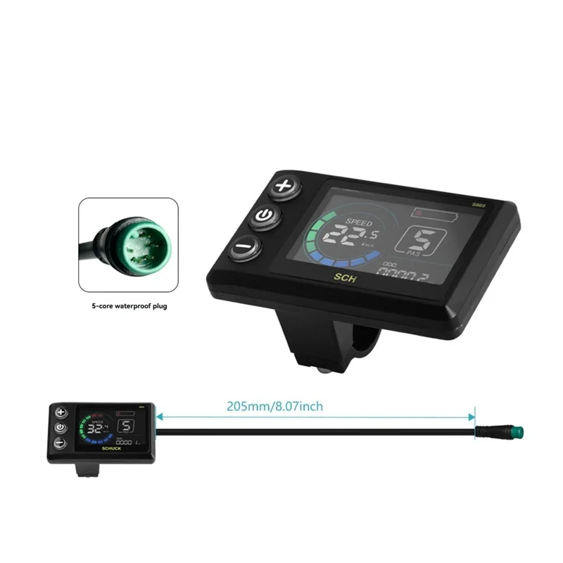 A026-S869 Electric Bicycle LCD Display 24V-72V Electric Scooter LCD Color Meter For Mountain Bike LCD Meter Waterproof 5PIN