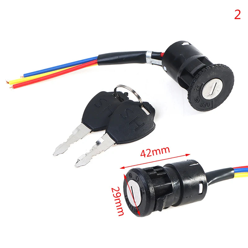 Universal Electric Bicycle Biking Portable Dustproof Cycling Parts for Electric Scooter Ignition Switch Key Power Lock