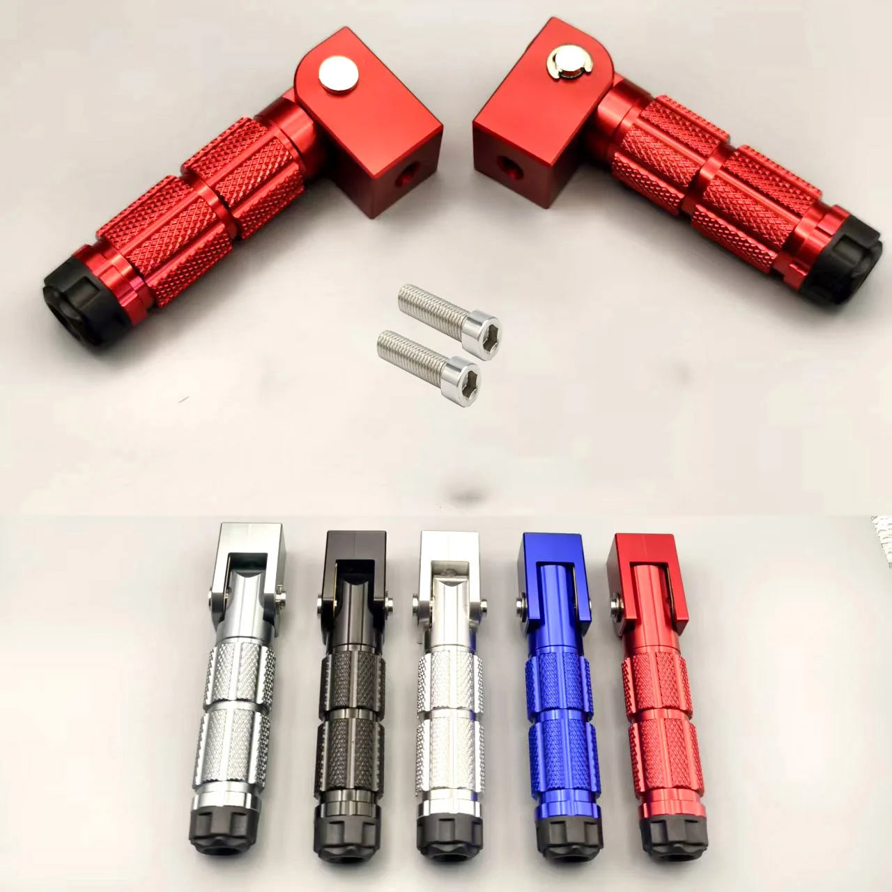 8mm Universal Pedals Folded Footrest Footpeg Compatible For Motorcycles Bicycles Electric Vehicles Mopeds Karts Scooters