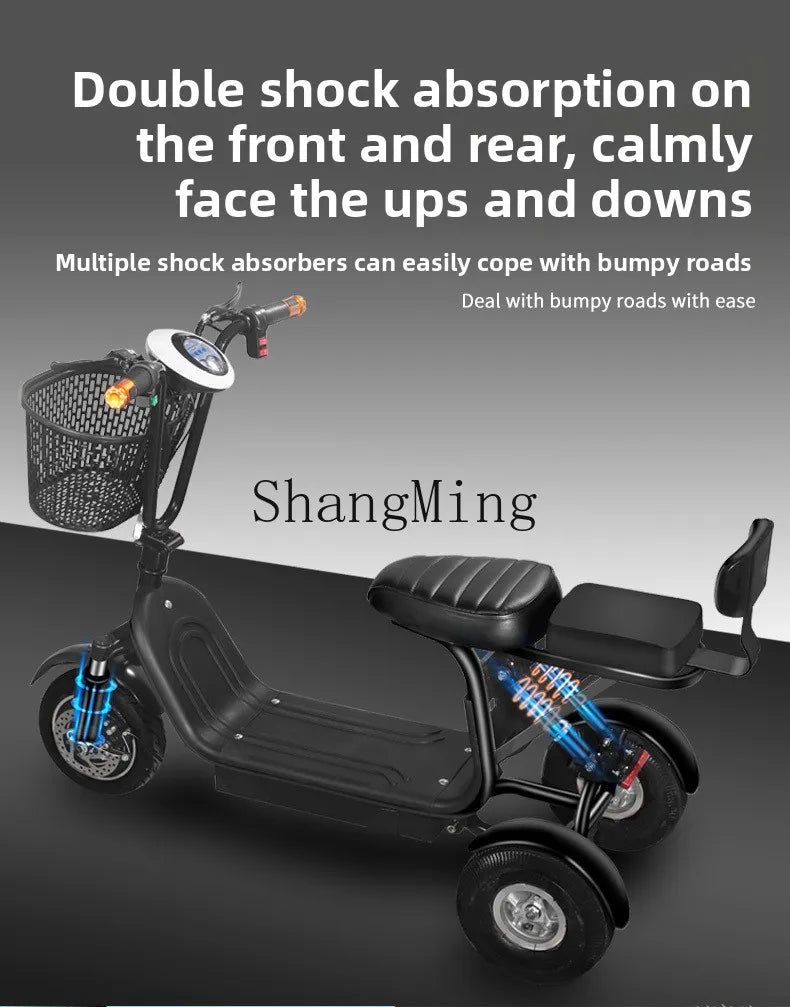 CL electric tricycle small mini folding scooter adult girl pick up and drop off children new son battery car