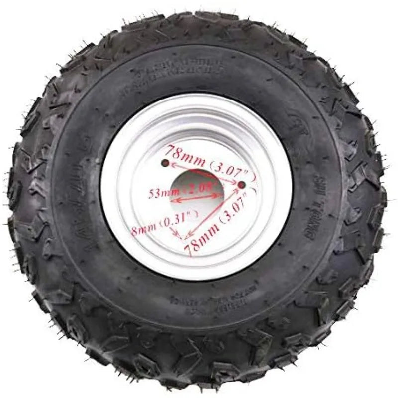 4PCS 145/70-6 Tires With 6 inch Wheels Rims for ATV Go Kart