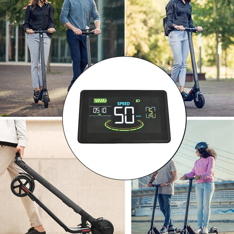 H6C Electric Bike LCD Display Meter 24V-60V E Scooter LCD Panel Color Screen With USB UART For Electric Bike