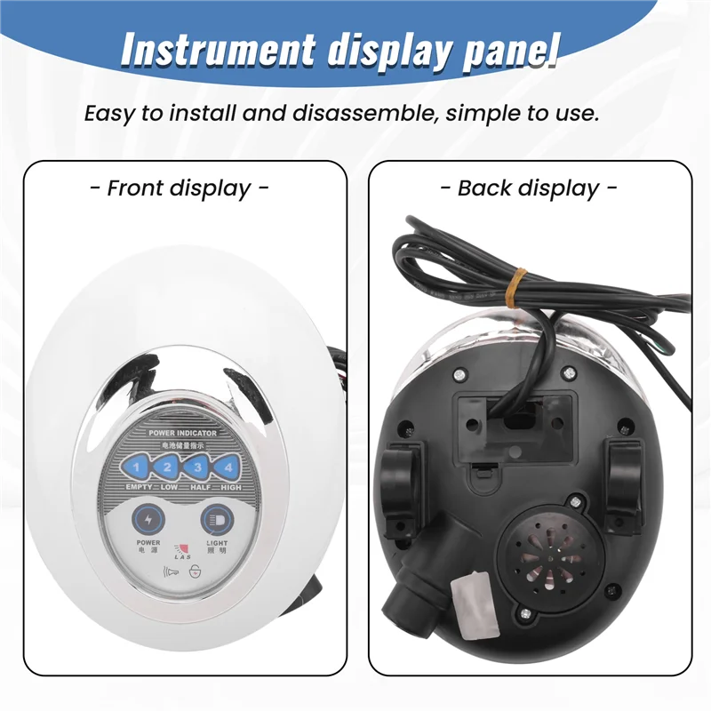 AB56-3 In1 LED Headlight Electric Bike Scooter Frontlight Light Horn Lock Instrument Panel Horn Instrument Headlight