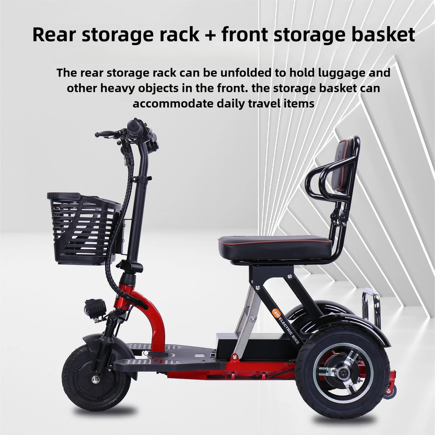NEW Adult Electric Tricycle 3-Wheeler Disabled Commuting Electric Scooter with Basket Comfortable Seat Elderly Mobility Scooter