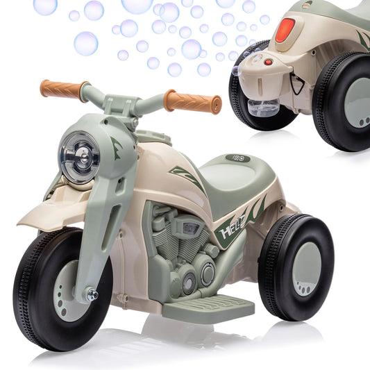 Kids Ride on Bubble Car, 6V Ride on Electric Motorcycle 1.9 MPH, Toddler Motorcycle with Bubble Maker, LED Headlights, Music