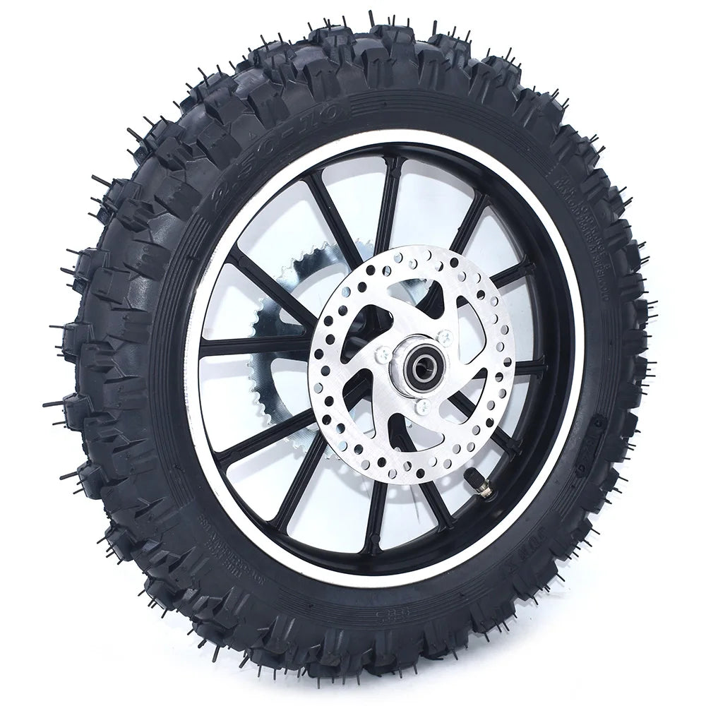 2.50-10" Front Or Rear Wheel 10 inch Tire Aluminum Rims With Brake and Sprocket For Chinese Gas Electric Mini Dirt Pit Bike