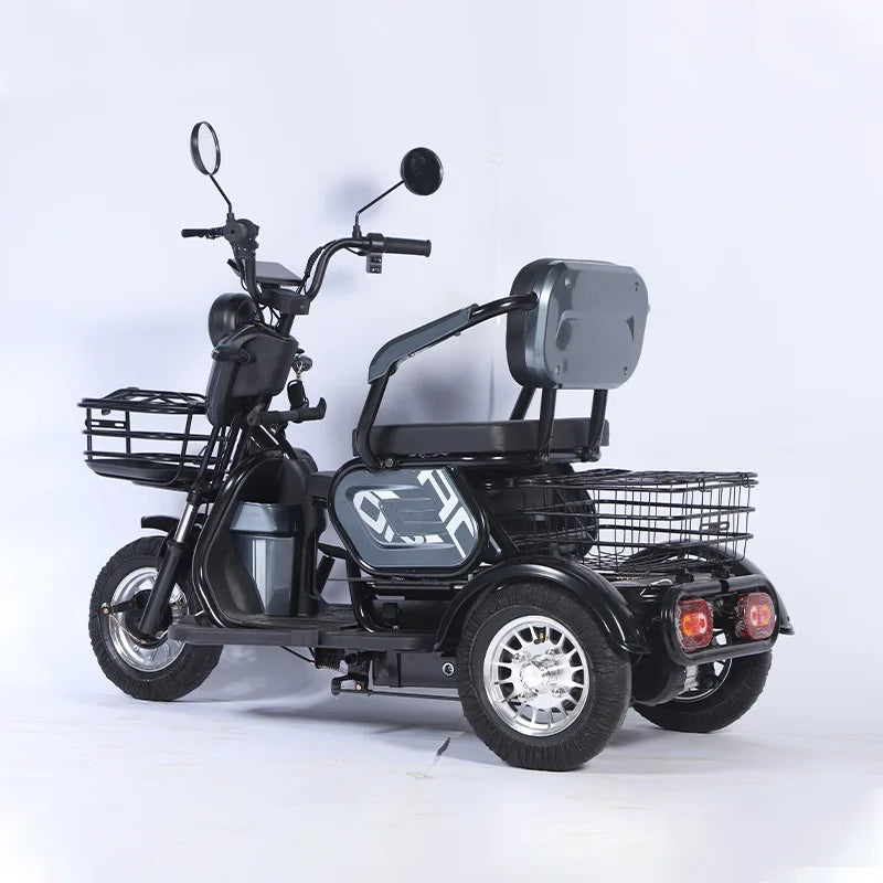 Adult Mini Electric Tricycle Elderly 3wheeler with Basket Disabled Commuting Leisure Comfortable Seat Snow Tire Mobility Scooter
